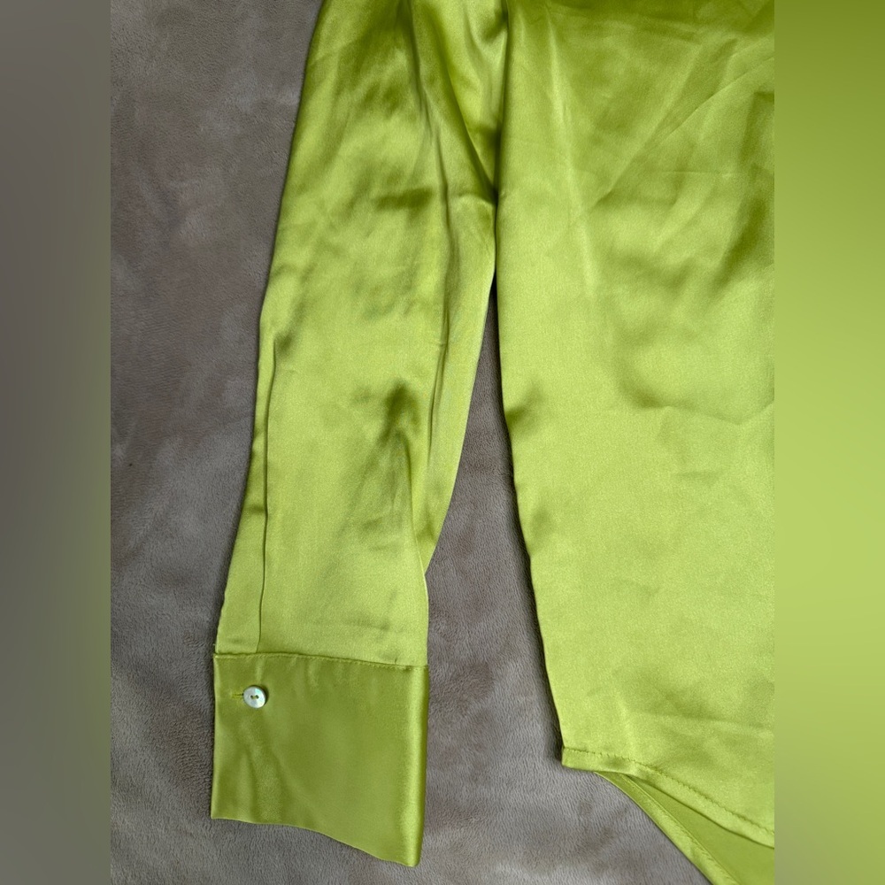 Rachel Zoe Green Casual Button Down Shirt - Picture 5 of 11